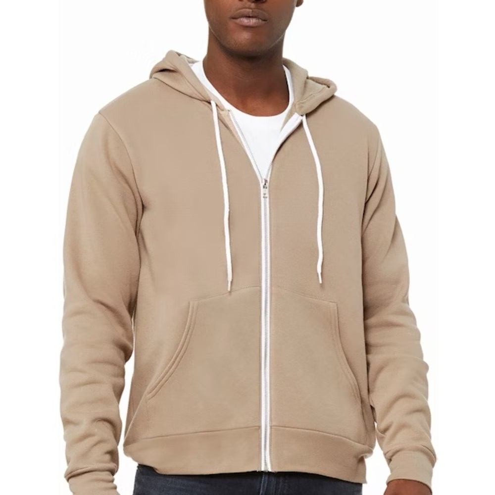 Bella Canvas Tan Zip Up Sweater Relaxed Fit